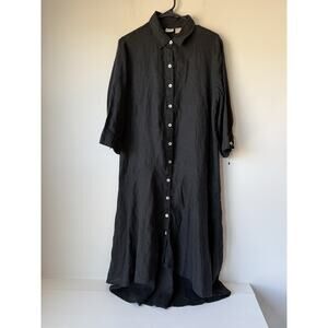 SOLD Chicos Linen Shirt Dress Woman’s Size 10 Black